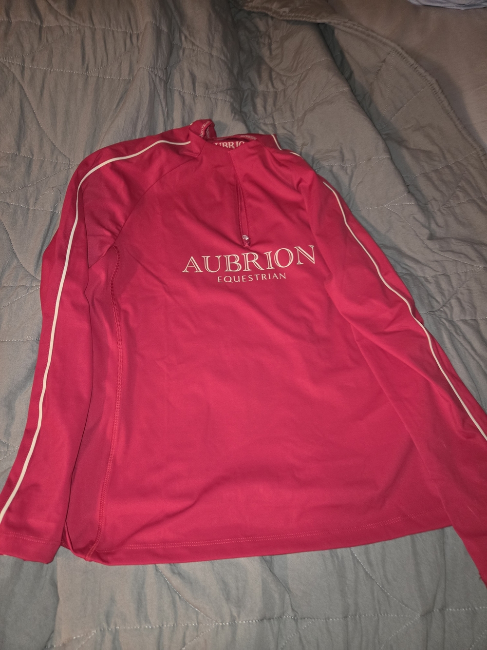 Aubrion Equestrian Women's Red Long-Sleeve Sun Shirt